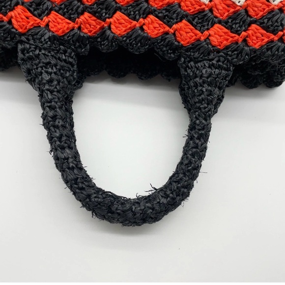 Prada Canapa Raffia Straw Tricolor Handbag W/Dustbag - Picture 6 of 16